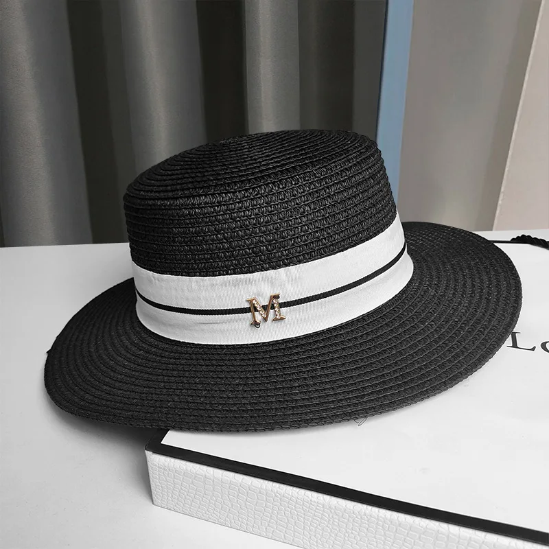 Cappello per donna cappello Panama cappello estivo da spiaggia cappello Casual da donna donna cappello a tesa piatta cappello da sole per ragazze Chapeu Feminino