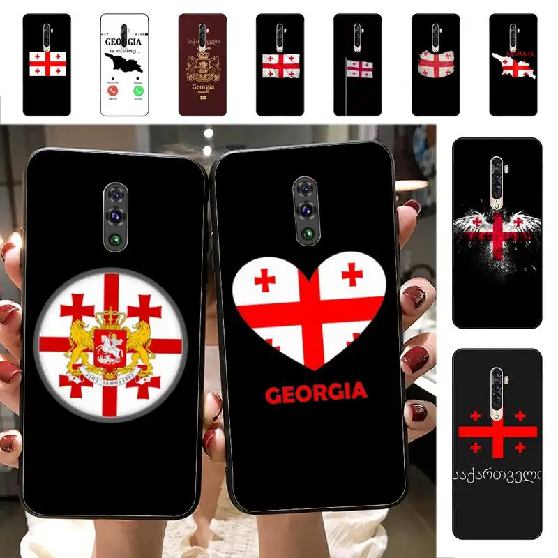 

Georgia Flag Phone Case for Vivo Y91C Y11 17 19 17 67 81 Oppo A9 2020 Realme c3