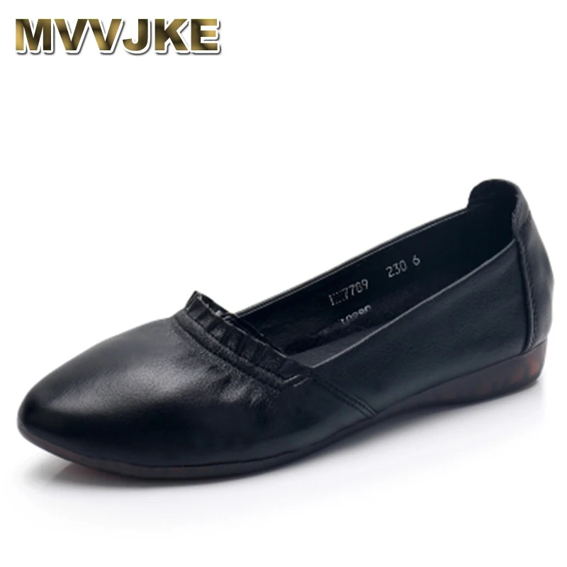 

MVVJKE women ballerinas shoes genuine leather Slip on ladies shallow moccasins casual shoes woman summer moccasins shoes women