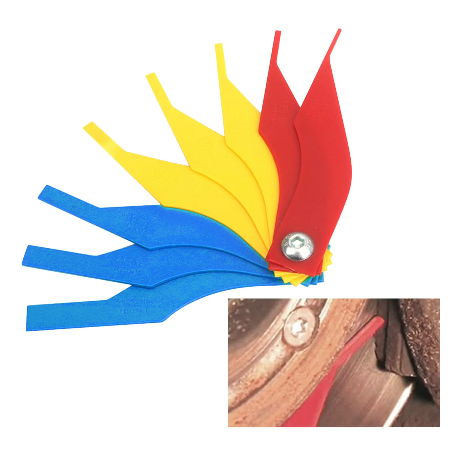 

8-in-1 Automotive Brake Pad Measure Ruler Brake Lining Thickness Gauge Plastic Tools