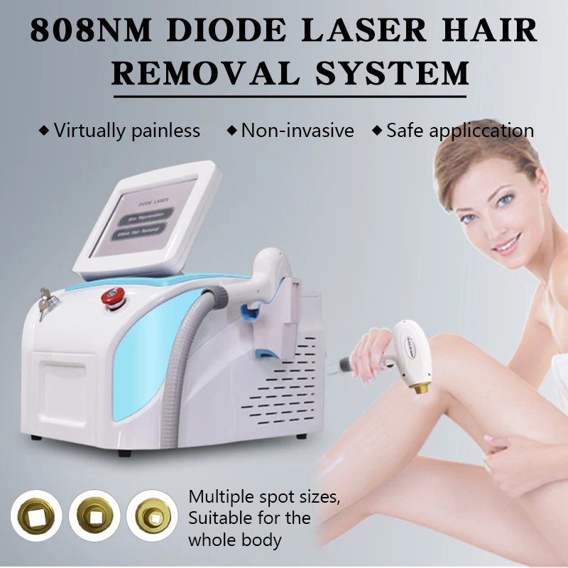 Бесплатная доставка НОВЕЙШАЯ портативная Диодная лазерная машина 808 нм для