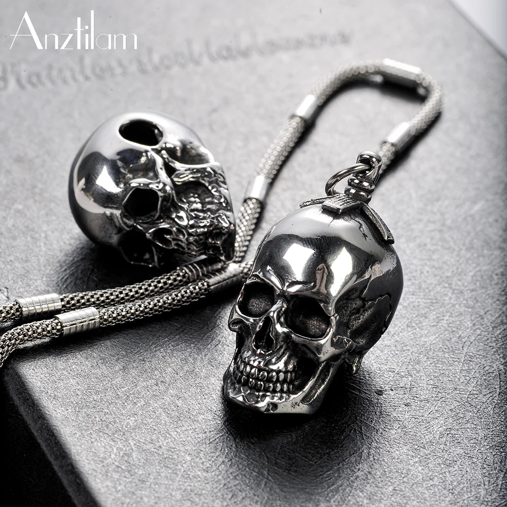 В стиле хип хоп с украшениями головки черепа панк Подвески 316L из нержавеющей