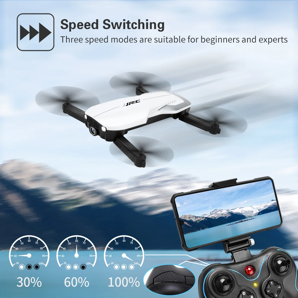 Дрон с функцией автослежения GPS Wi Fi камерой 1080P складной портативный