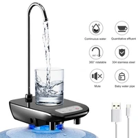 2021 upgrade electric water pump with tray usb rechargeable automatic water dispenser wireless portable water pump