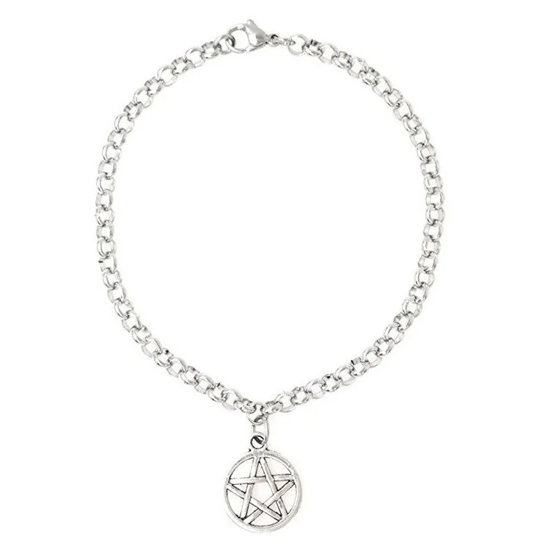 

Wholesale 5 Pcs / 2021 Gothic Supernatural Pentagram Bracelet Fashion Retro Pendant for Men Women Adjustable Hand Accessories