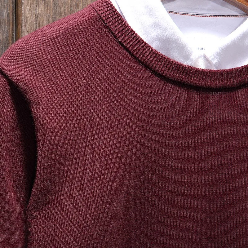 Зимний свитер мужской теплый модный однотонный Повседневный вязаный пуловер