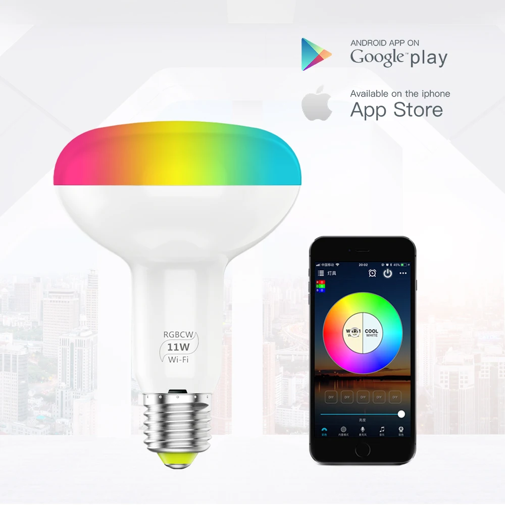 1/3 шт. Smart WiFi светильник Шарообразная светодиойдная лампа 4,5/7/11 Вт RGB/RGBW E27 Wake-Up теплые светильник s работать с Alexa Google Home рождественскую тематику, раздел-светильник s