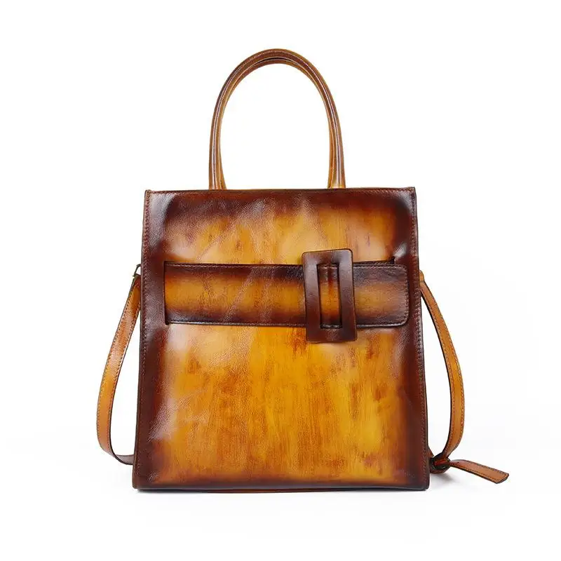 

B223 Casual Tote Genuine Leather Large Capacity Luxury Handbags Women Bags 2021 New Vintage Cowhide Female Shoulder Bag