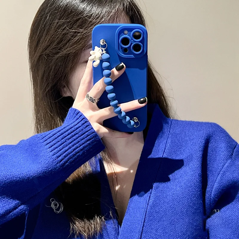 Корейский милый мультяшный медведь браслет с бусинами цепочка мягкий чехол для