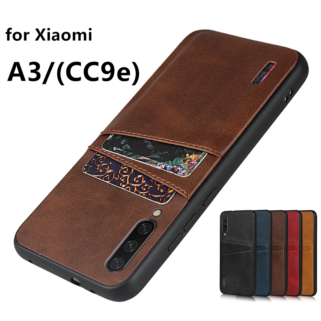 Pre mi um PU кожаный чехол для Xiaomi A3/Xiao CC9e бумажник и отделения карт защитный задняя
