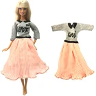 NK 1 шт. модная кукольная блузка с любовным рисунком рубашка Длинная юбка повседневный наряд Одежда Аксессуары для куклы Барби детская игрушка
