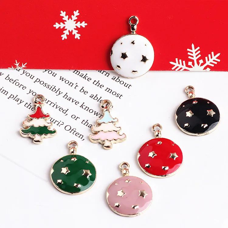 Рождественская бижутерия подвеска из масляного сплава эмаль круглая звезда