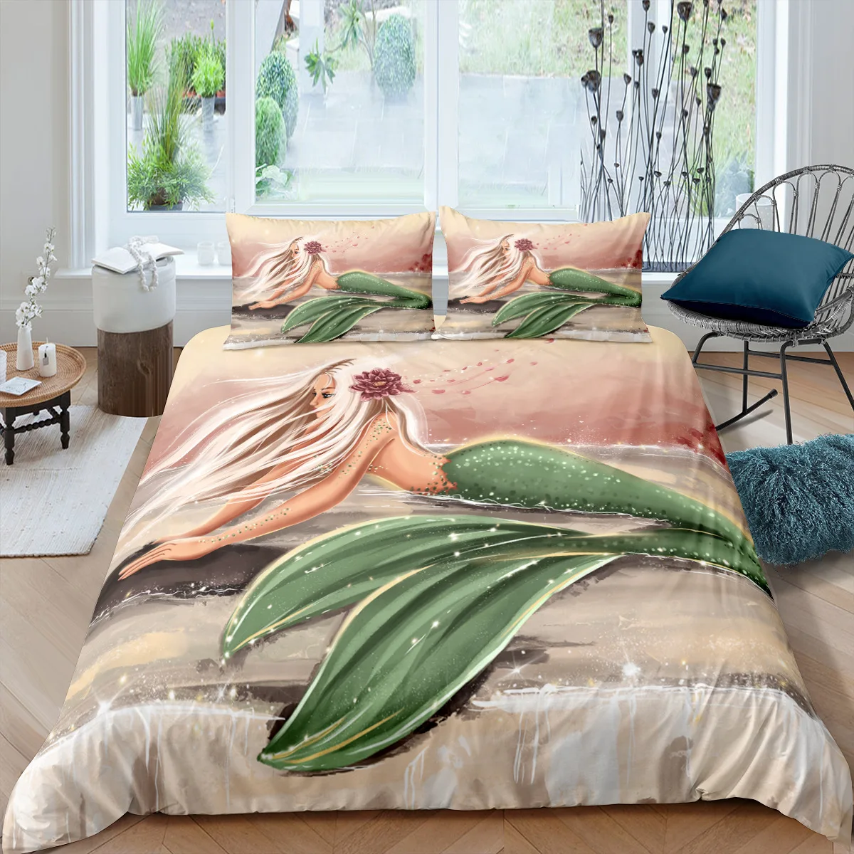 Комплект постельного белья русалка для детей детские зимние комплекты с