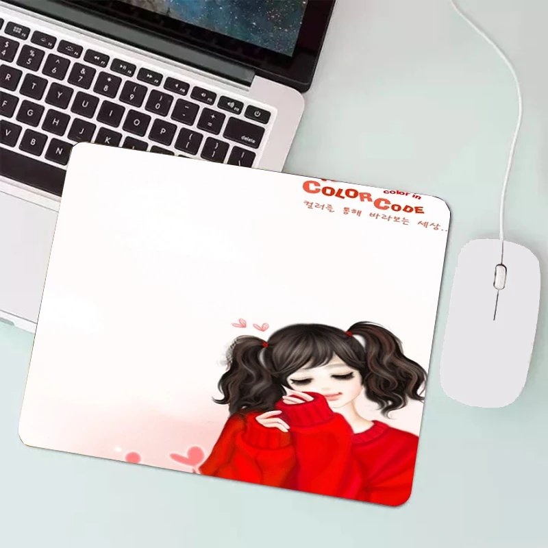 

Girl heart cartoon mouse pad small cute office non-slip creative desk pad mouse pad anime mouse pad small mouse pad custom map k
