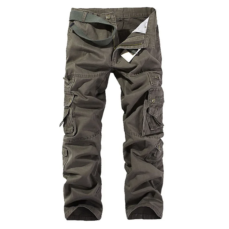 

2021 High Quality Men's Cargo Pants Casual Loose Multi Pocket Military Pants Long Trousers For Men Camo Joggers Plus Size