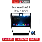 Автомагнитола Junsun на Android 10,0, мультимедийный видеоплеер с голосовым ИИ стереозвуком для Audi A6 C5 1997 - 2004 S6 RS6 Pro, 2 din, dvd