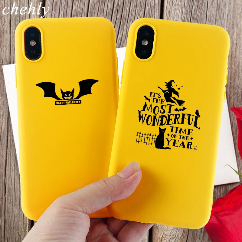 Чехол для телефона на Хэллоуин iPhone X XR XS Max 8 7 6 S Plus милые чехлы с тыквой мягкие