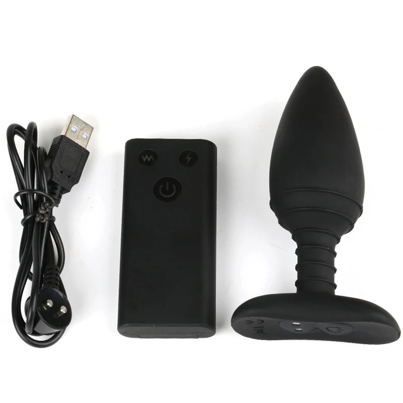 Беспроводная Удаленная вибрационная Анальная пробка бондаж Электрический шок