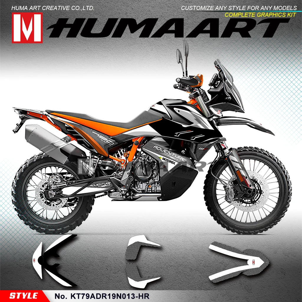 

Humaart мотоцикл Графика дизайн Стикеры комплект для 790 ADV R Приключения 2019 2020 2021, Стиль нет. KT79ADR19N013-HR