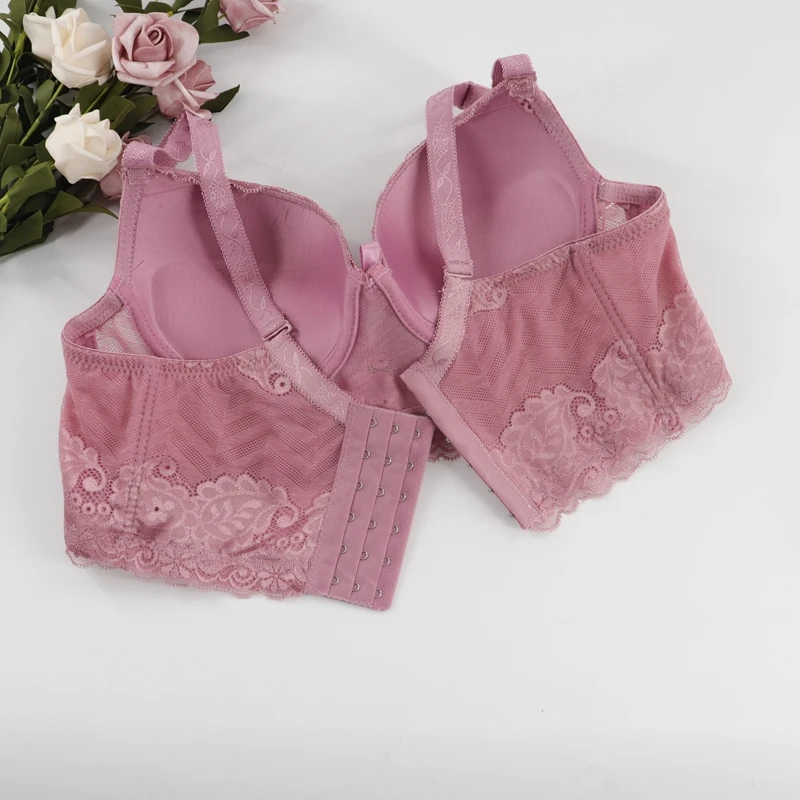 Beauwear со стальными косточками цветочный кружевной плотный удлиненный