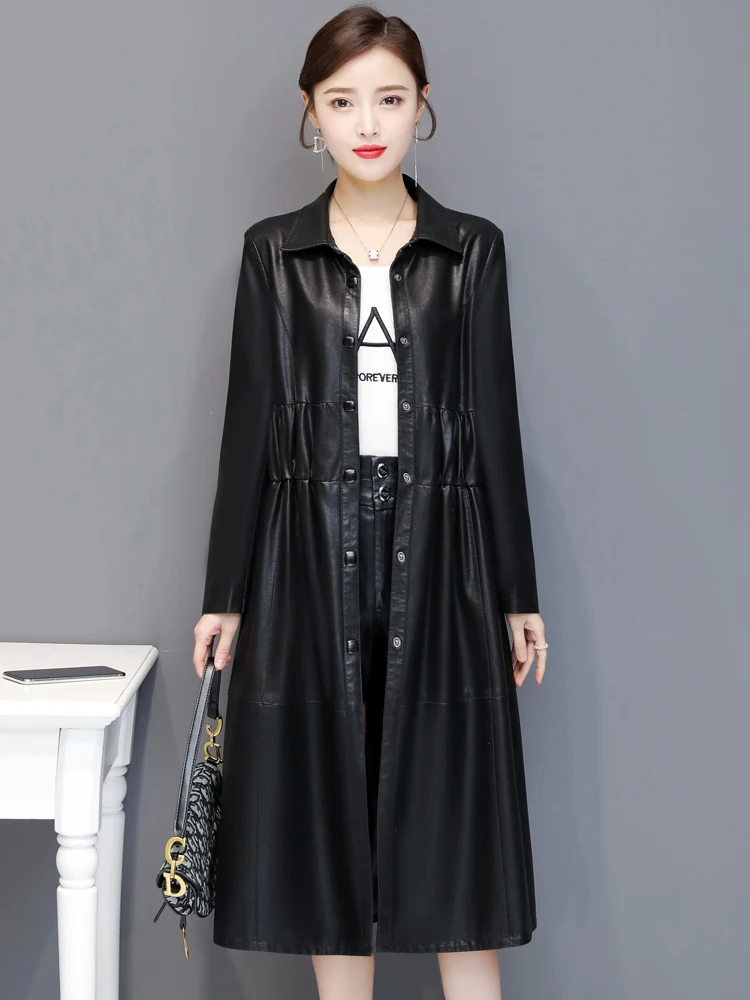 Lautaro Женские кожаные куртки и пальто Женская одежда больших размеров 4xl 5xl 6xl 7xl