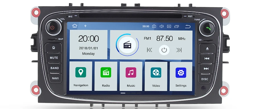 PX6 DSP HD ips Android 9,0 4 Гб ram Автомобильный мультимедийный gps Bluetooth wifi Автомобильный dvd-плеер для Ford Focus Mondeo Focus C-MAX S-MAX Kuga - Цвет: PX6-DSP-black