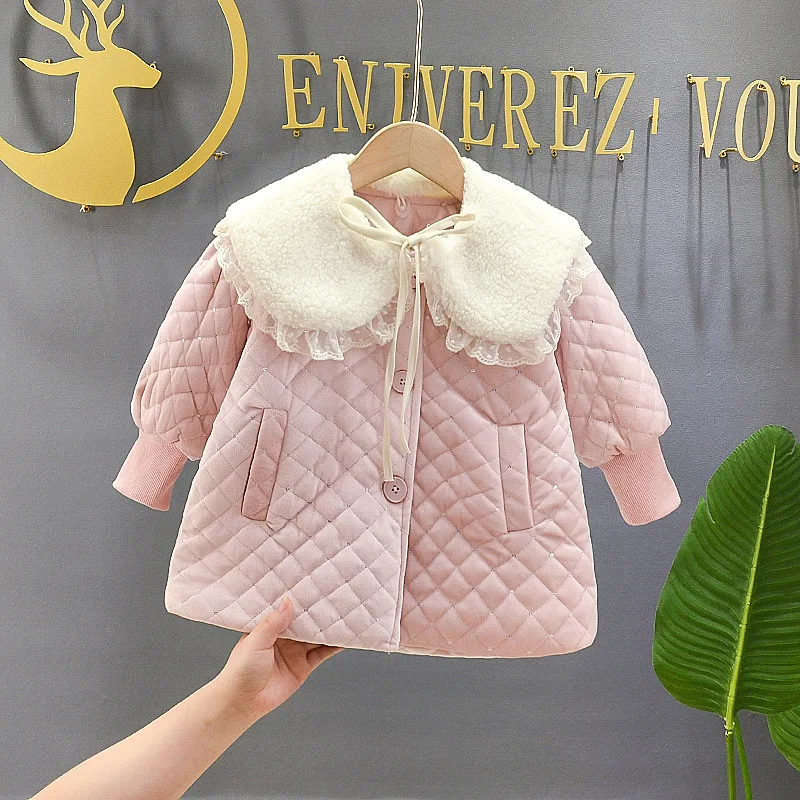 

Girls Thick Winter Coats Children Fashion Coatton Warm Velvet Outerwear Clothing For Baby Kids Down Coats Toddler Outfits Parkas