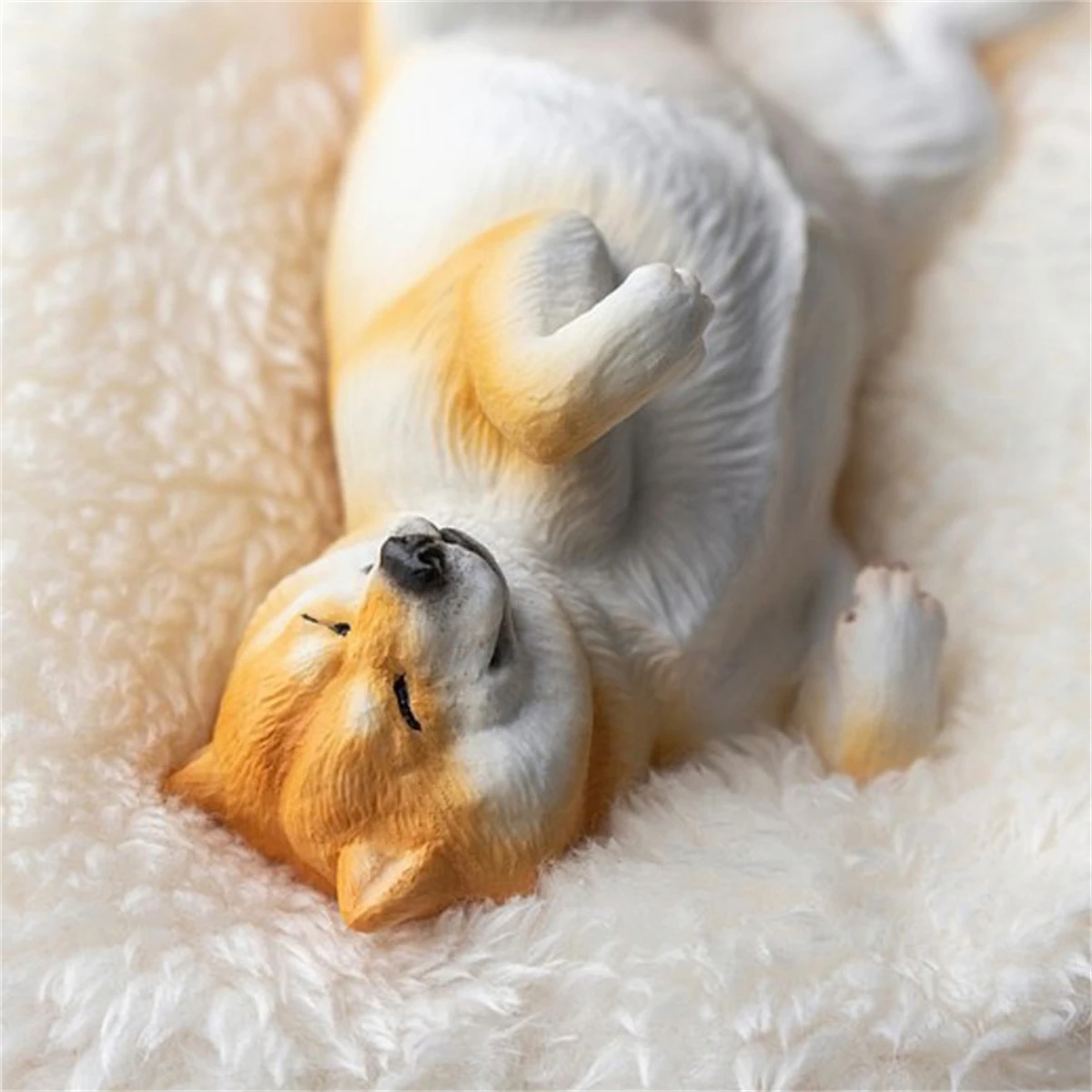 M7 фигурка спящего Сиба-ину милая собака модель животного коллекционер украшение