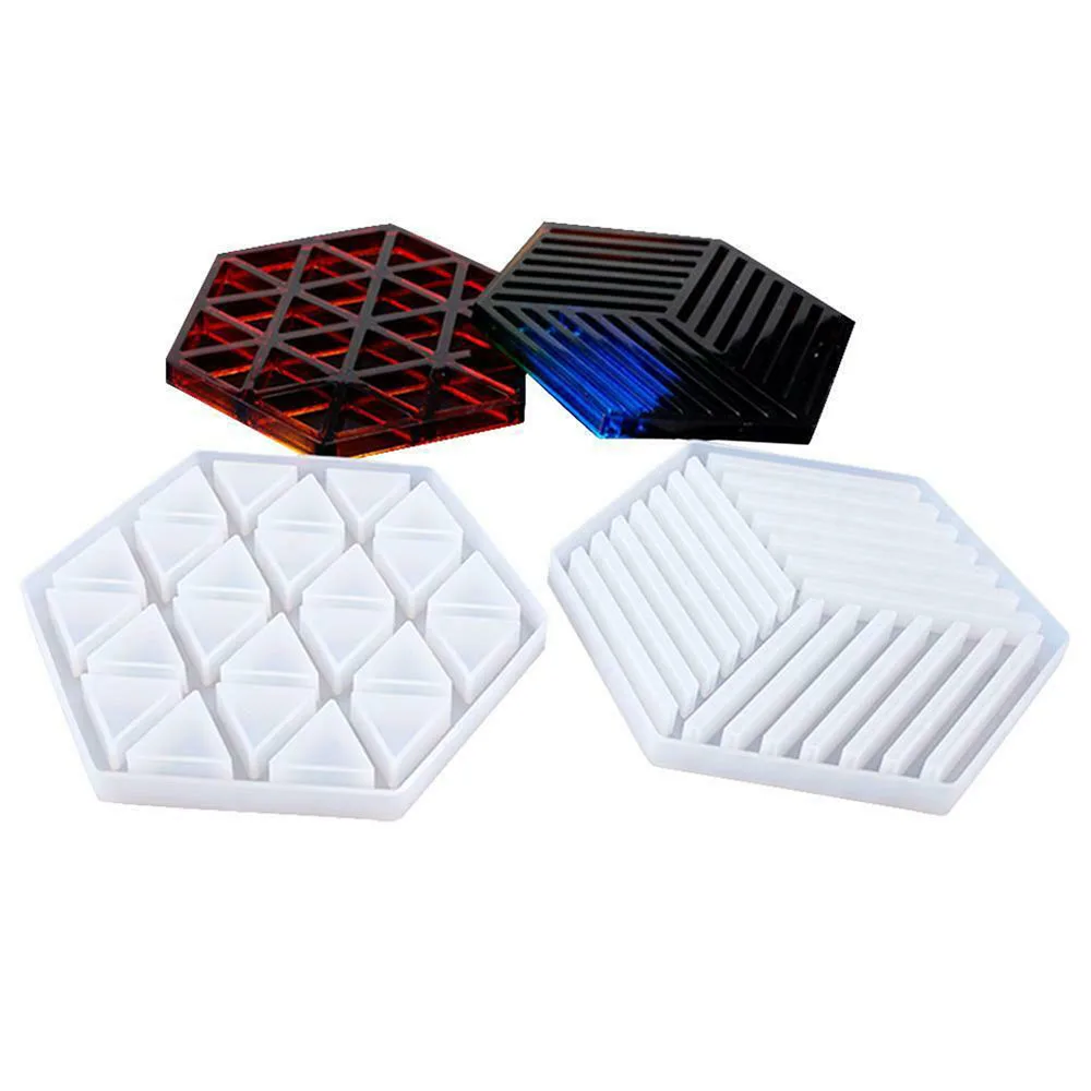 1 шт. Белый силиконовый шестигранный поднос прессформа из полимера Хрустальная