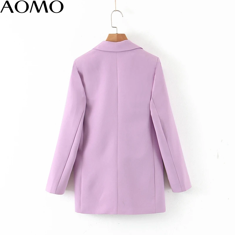 

AOMO fashion women spring light purple blazer female long sleeve elegant jacket ladies high street blazer suits SL218A