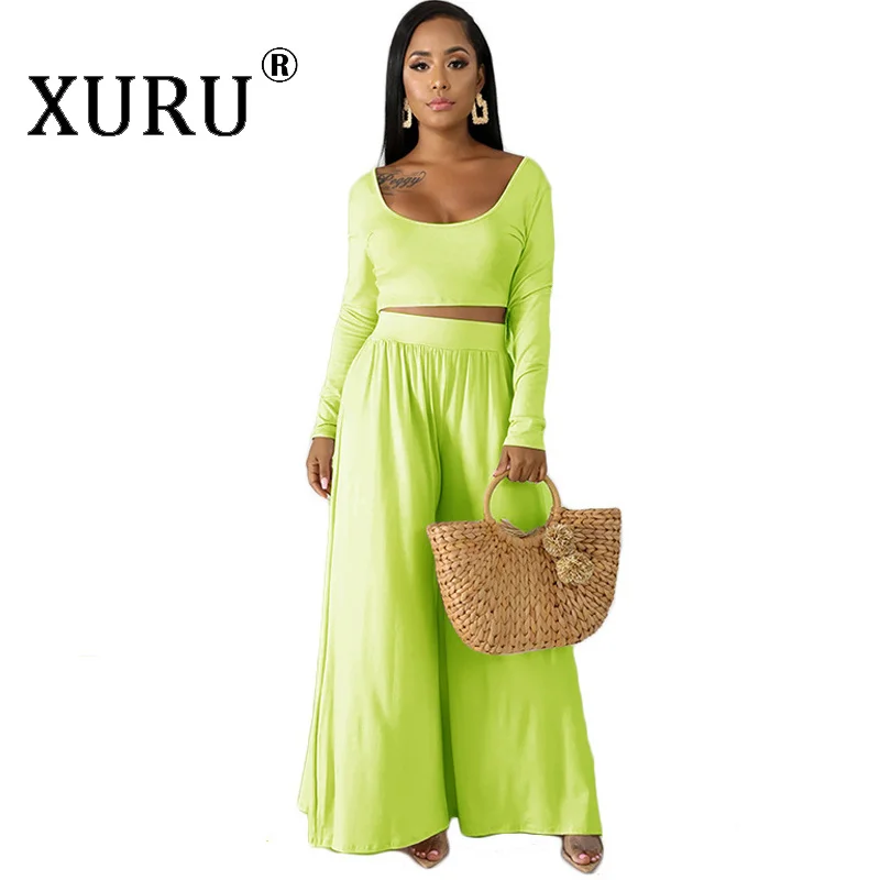 

XURU европейский и американский осенне-зимний Новый женский комбинезон из двух частей, сексуальный однотонный Свободный комбинезон большого...