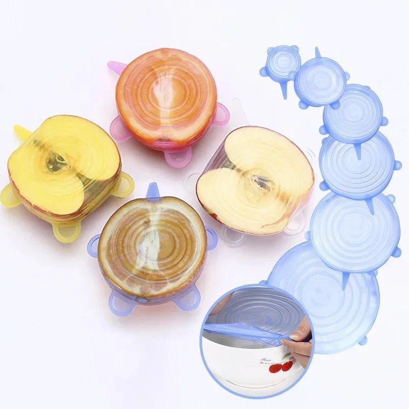 

Silicone Fresh-keeping Cover 6 Sets Of Stretchable Multi-function Fruit Vegetable Cling Film Preservation Bowl Cover