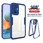 Чехол с полной защитой корпуса на 360 градусов для Redmy Note10, Redmi Note 10 Pro, 10S, 10T, чехол из ТПУ, передняя и задняя части, ударопрочный чехол из поликарбоната