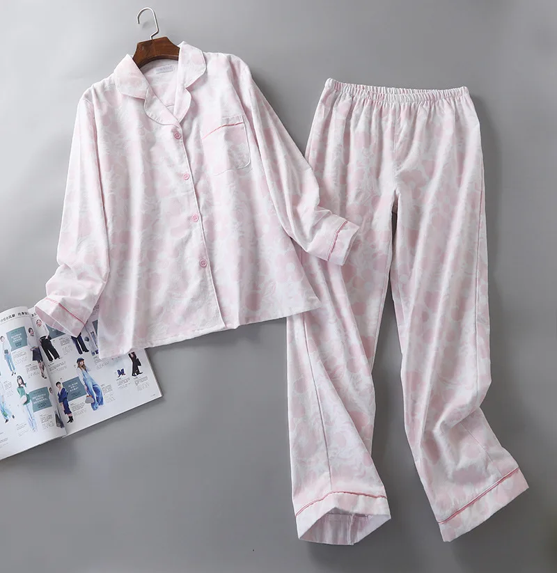 Новинка Женская Фланелевая пижама из 100% хлопка с мультяшным принтом домашняя