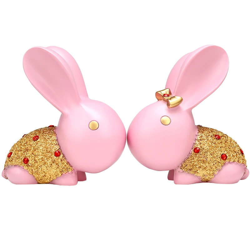 

Европейский полимерный милый кролик для пары, украшения для дома, Креативные Свадебные подарки на день рождения, украшение для офиса, гости...