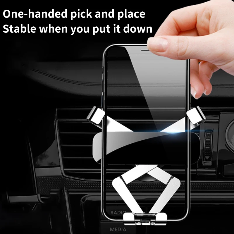 

Car Phone Holder Mount Upgraded Gravity Cellphone Mount Stand Hands Free Air Vent Cradle Compatible with 4.7-7 inch Smartphone