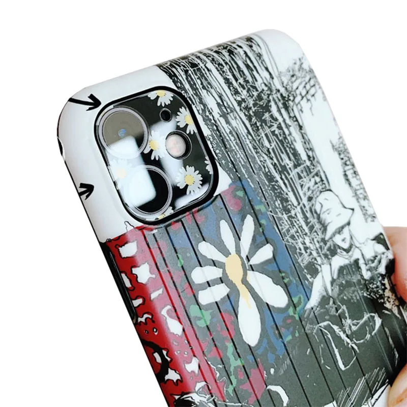 Мультяшный защитный чехол для камеры iPhone 11 Pro Max простая камера полная защита