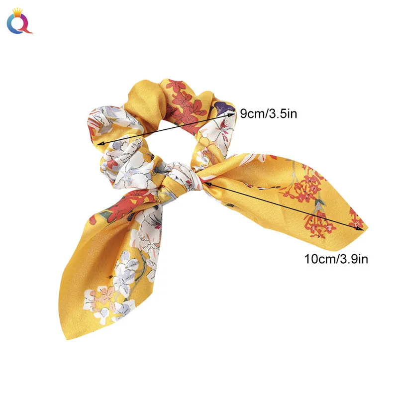 

Creative Satin Hair Ties Leopard Hair Ropes Knotted Rabbit Ear Scrunchies Long Streamer Ponytail Holder Female Hair Accessories
