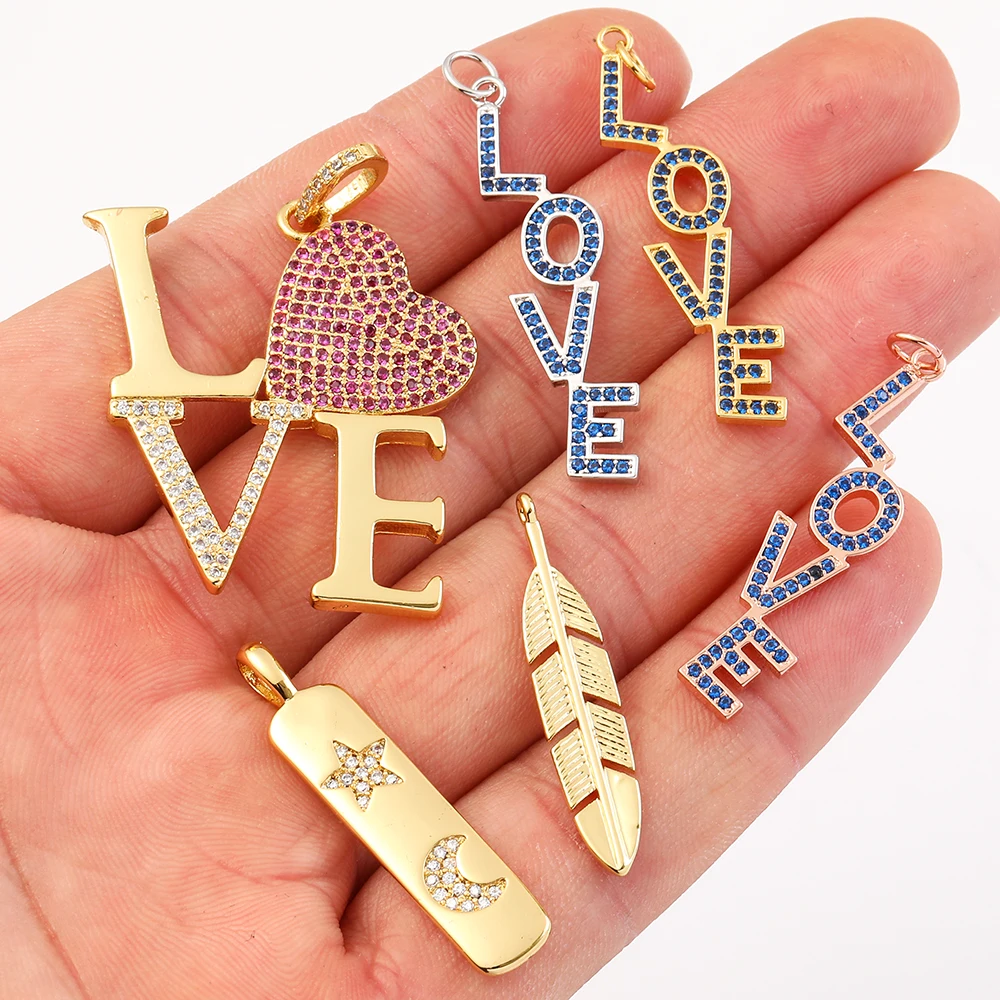 Подвески в форме сердца для изготовления ювелирных изделий Луна звезда любовь