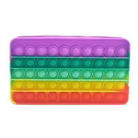 new decompression creative silicone pop its bubble fidget toys stationery box retractable pencil case kids tie dye game