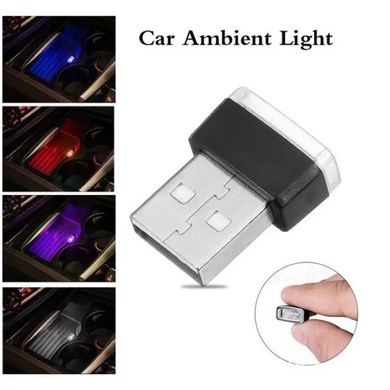 

7Colors Mini USB LED Light Car Interior Decorative Light Atmosphere Ambient Lamp USB Plug and Play Atmosphere Emergency Lights