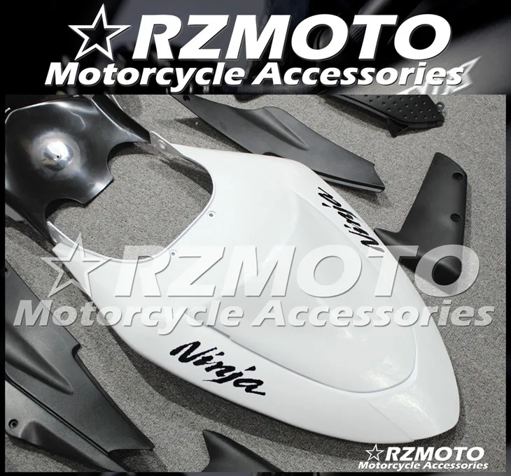 

4 Gifts New ABS Motorcycle Full Fairing Kits fit for Kawasaki Ninja ZX6R 636 ZX-6R 2005 2006 Bodywork set Custom White glossy
