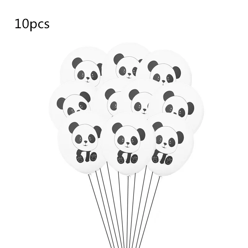 Panda white 10 шт. 12 дюймов Единорог латексные шары собака день рождения баллон гелия украшения пчела Акула панда надувные globos детские игрушки - Цвет: Panda white