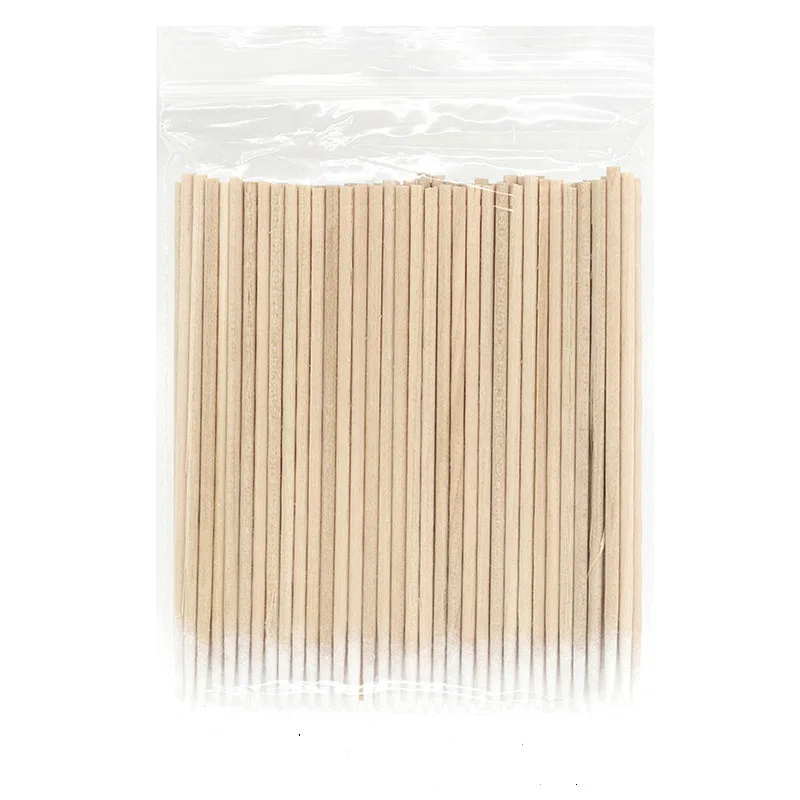 100PCS Disposable Wooden Cotton Stick Swabs Micro Brushes Eyelash Extension Glue Removing Tools For Beauty Makeup And Tattoo | Красота и