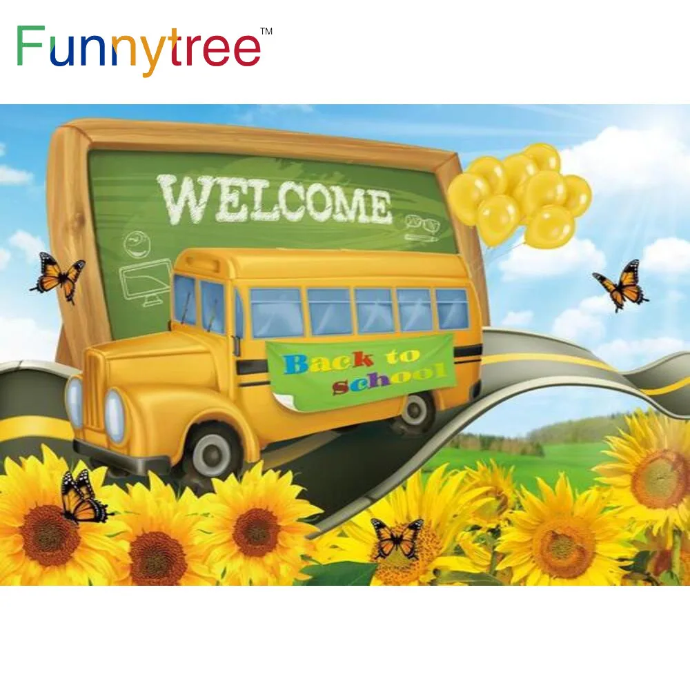 

Фон Funnytree для фотосъемки с надписью «Добро пожаловать в школу Вечерние