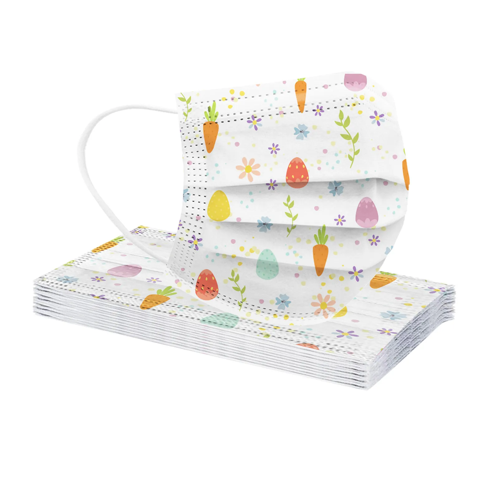 

50PCS Adult Easter Printing Breathable Disposable Three-layer Mask mascarillas higienicas homologadas masque visage maski