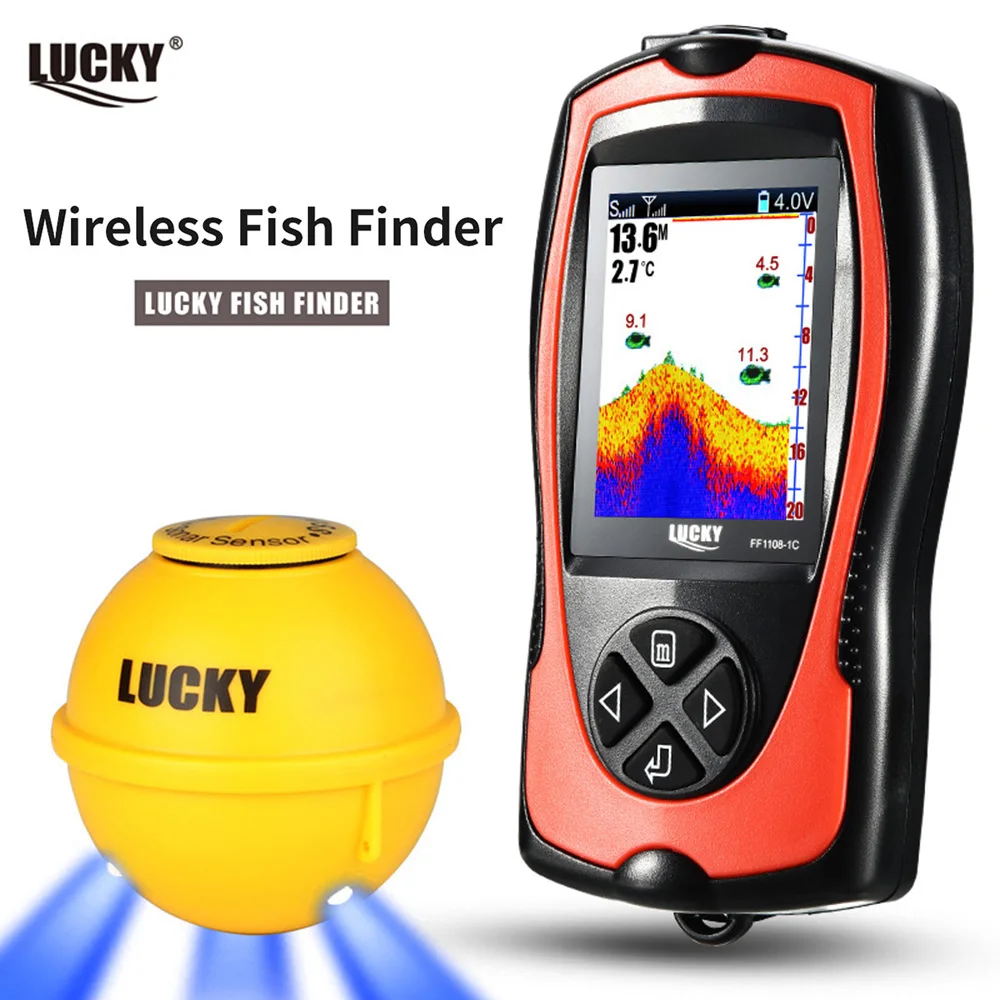 

Умный рыболокатор LUCKY FF1108-CWLA, беспроводное устройство для поиска рыбы на глубине до 45 м, эхолот для озерной и морской рыбалки