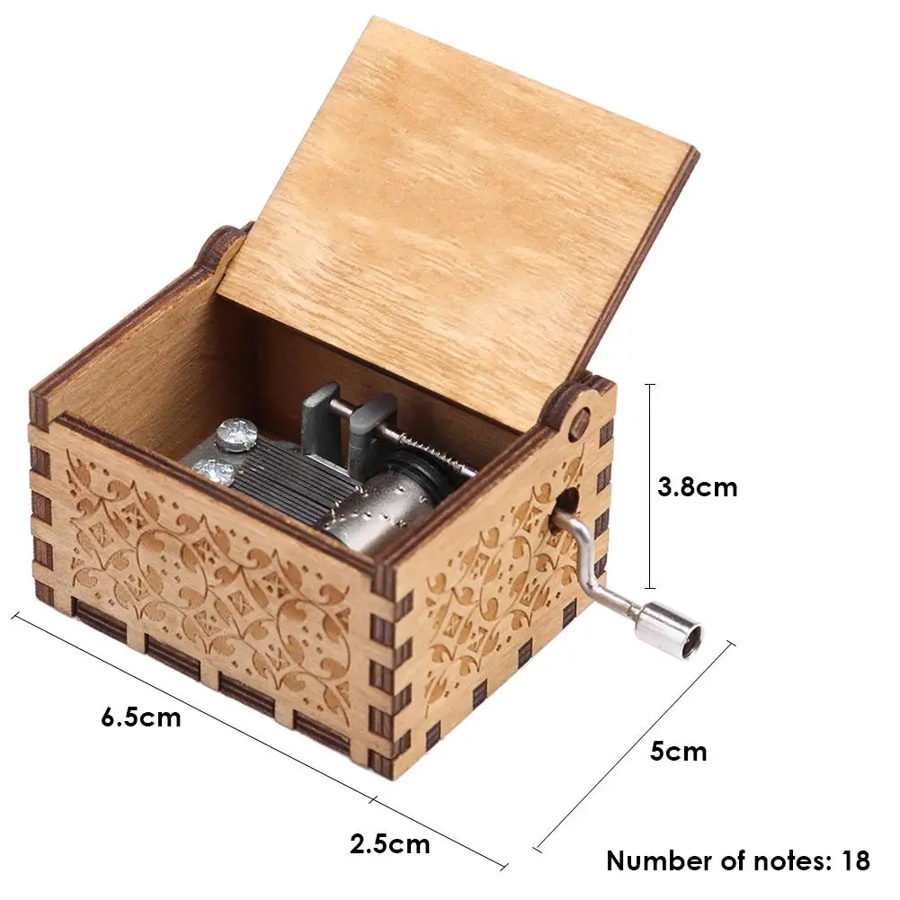 

Hot Sale Music Box Solid Color Cute Christmas Gifts Birthday Party Ornament Wooden Hand Cranked Music Box Decoration