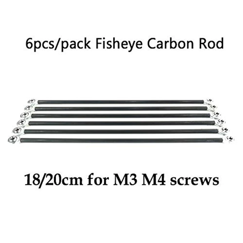 Набор углеродных стержней параллельного манипулятора Fisheye, 6 штук, для винтов Kossel Delta, аксессуары для 3D-принтера.