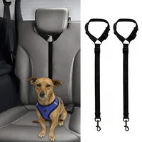 adjustable pet dog car seat belt puppy safety vehicle seatbelt traction rope solid zinc alloy rotating brooch and high quality